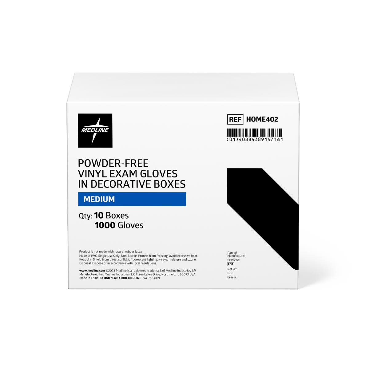 Medline Designer Boxed Vinyl Exam Gloves