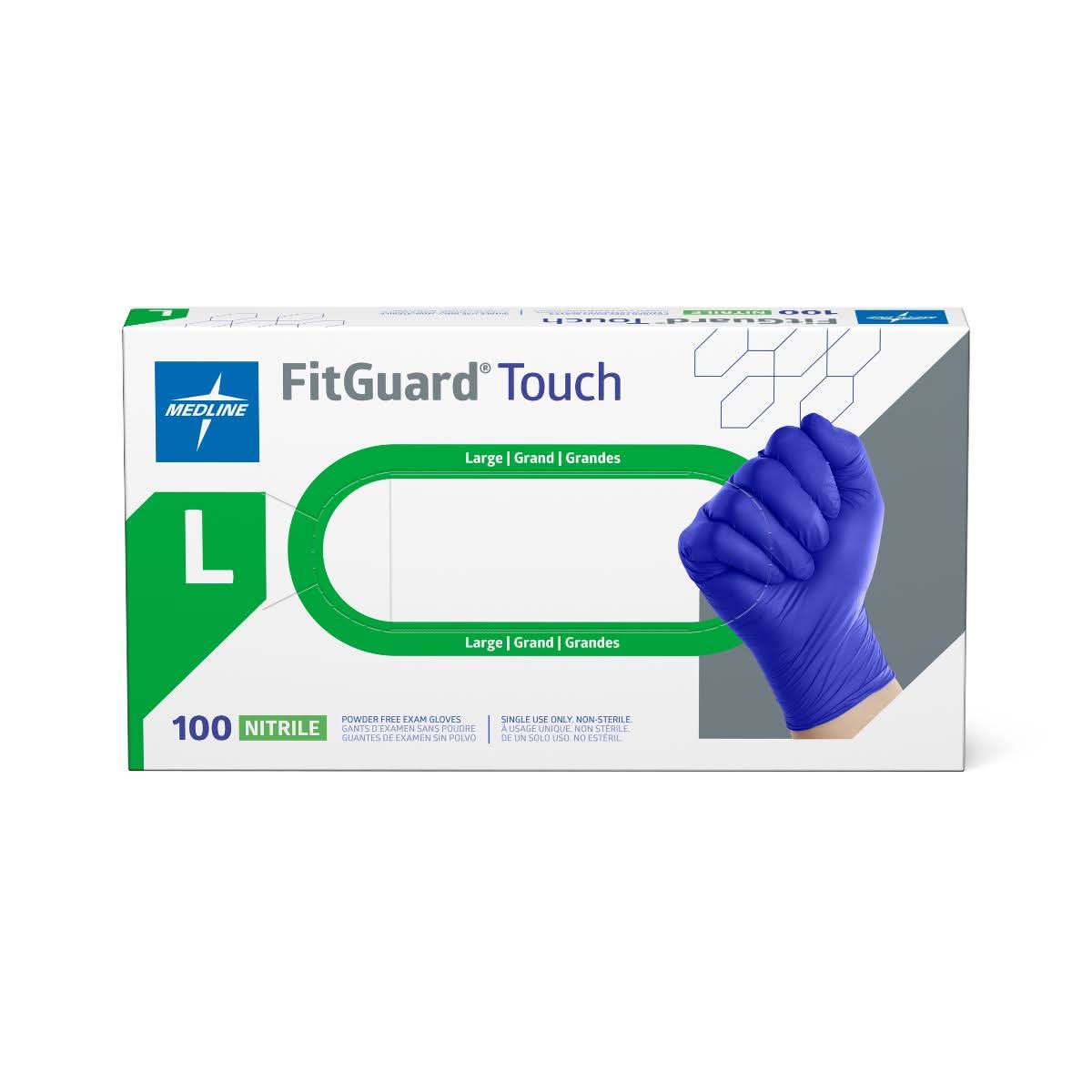 Medline FitGuard Touch Powder-Free Nitrile Exam Gloves