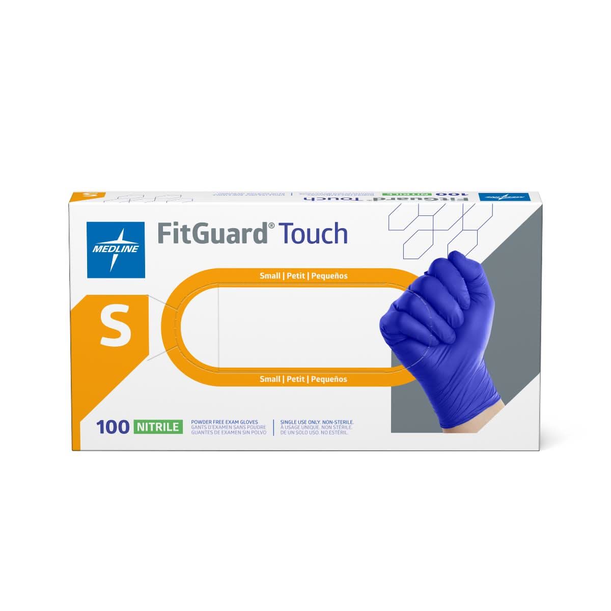 Medline FitGuard Touch Powder-Free Nitrile Exam Gloves