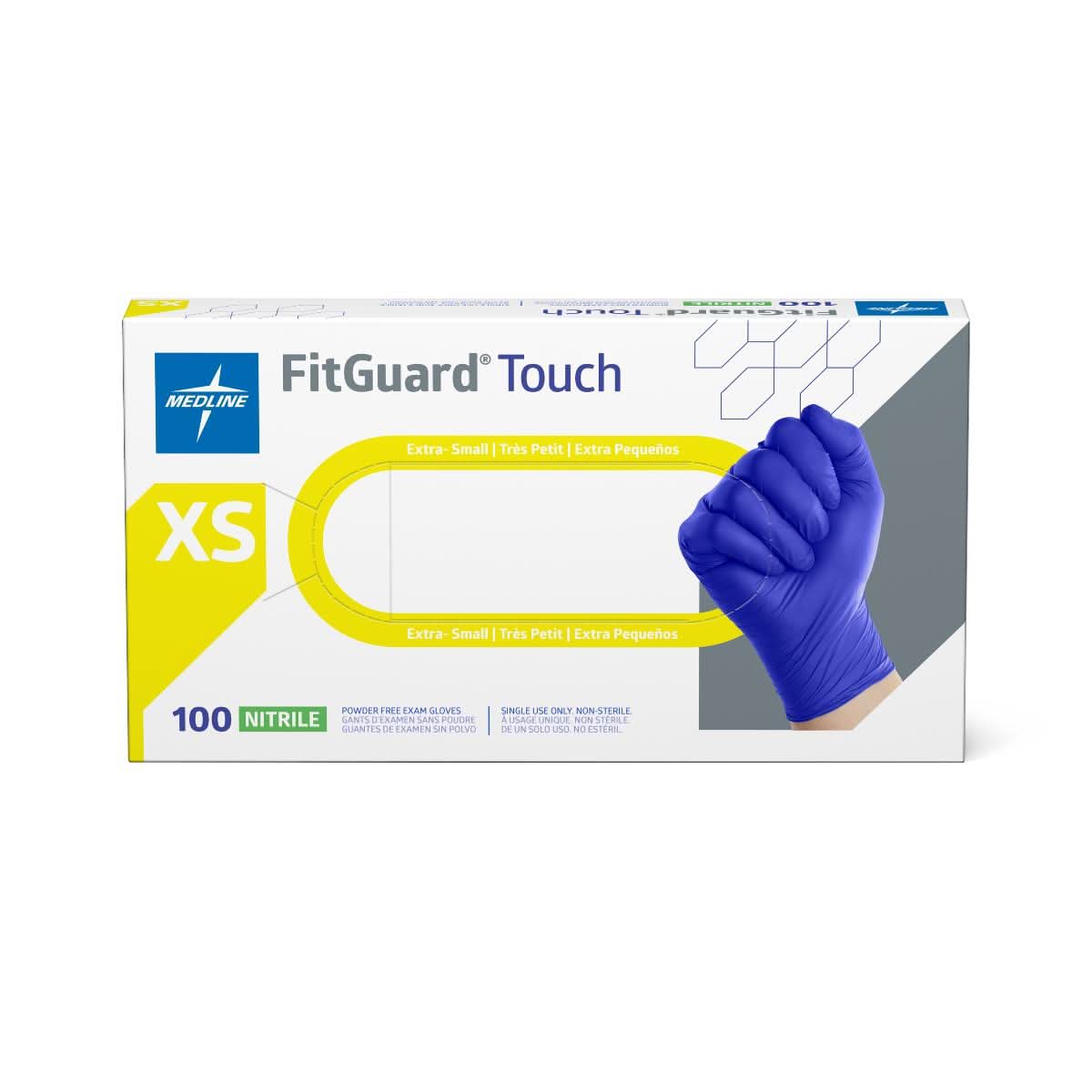 Medline FitGuard Touch Powder-Free Nitrile Exam Gloves