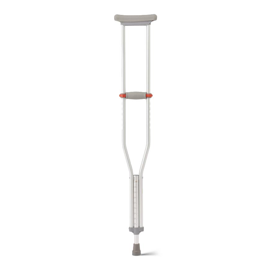 Medline Aluminum Crutches with Red Dot Hand Grip