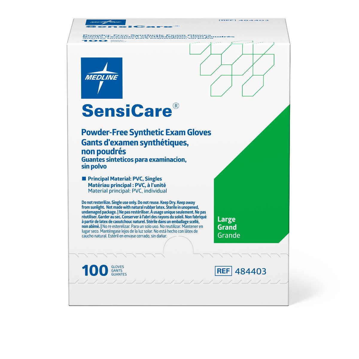 Medline SensiCare Powder-Free Stretch Vinyl Sterile Exam Gloves