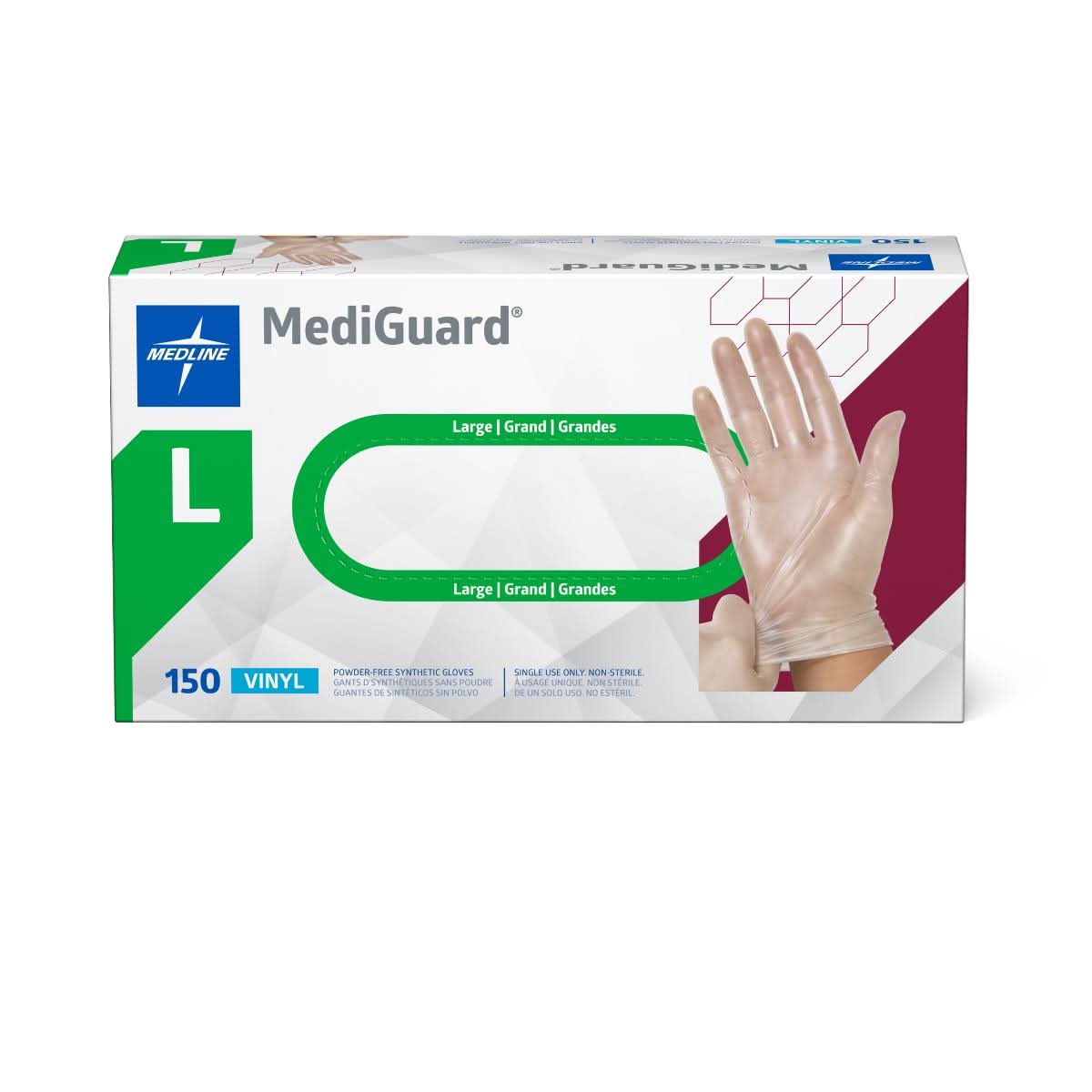 Medline MediGuard┐ Vinyl Synthetic Exam Gloves