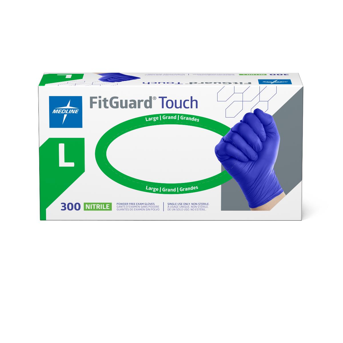 Medline FitGuard Touch Powder-Free Nitrile Exam Gloves
