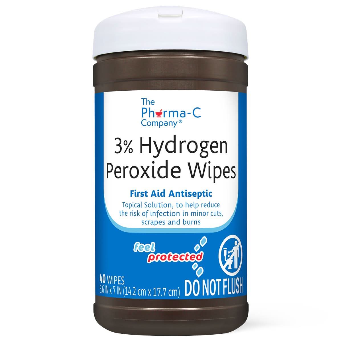 Medline The Pharma-C Company 3% Hydrogen Peroxide First Aid Antiseptic Wipes