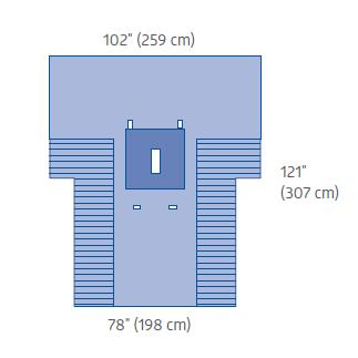 Medline Laparotomy Surgical T-Drape with Instrument Pad