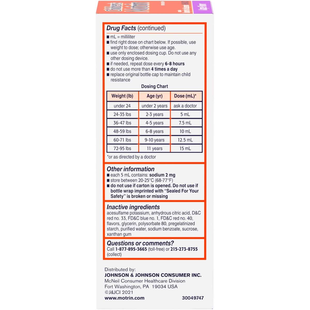Medline Motrin NSAID Child Oral Suspension