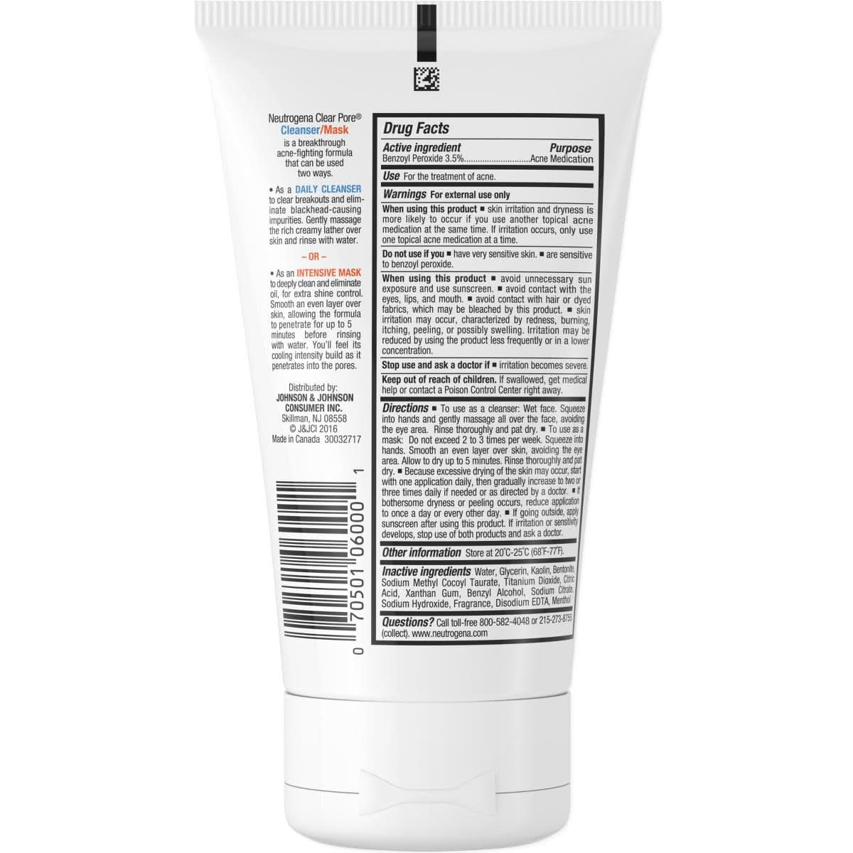 Medline Neutrogena Clear Pore Cleanser / Mask