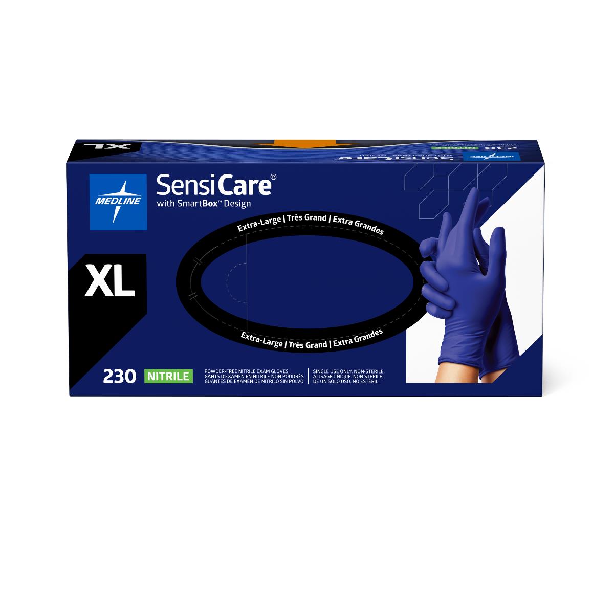 Medline SensiCare Powder-Free Nitrile Exam Gloves with SmartBox Design