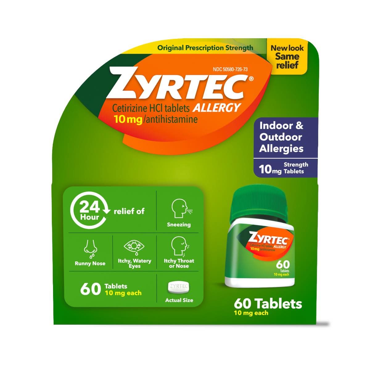 Medline Zyrtec OTC Antihistamine Tablets