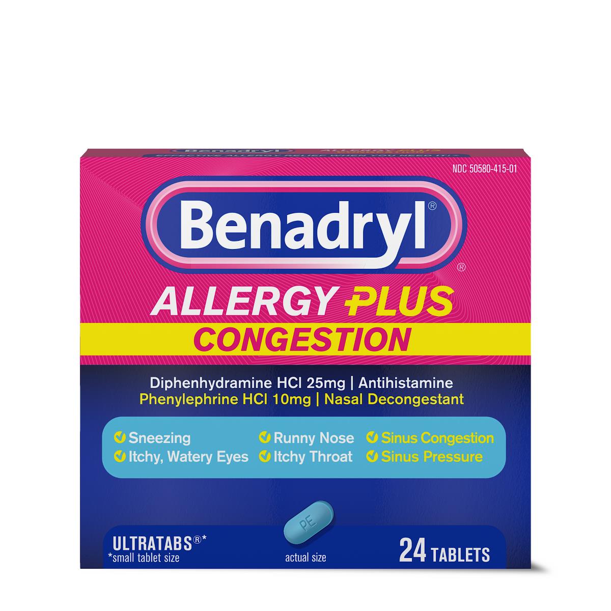 Medline Benadryl ULTRATAB Allergy Tablets
