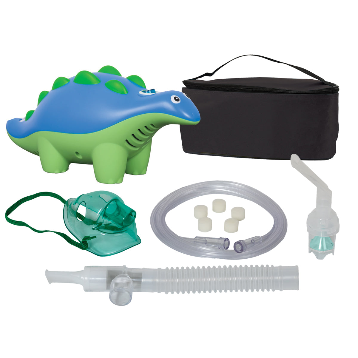 Compass Health Roscoe Dinosaur Nebulizer with Disposable Neb Kit, TruNeb Kit and Carrying Bag