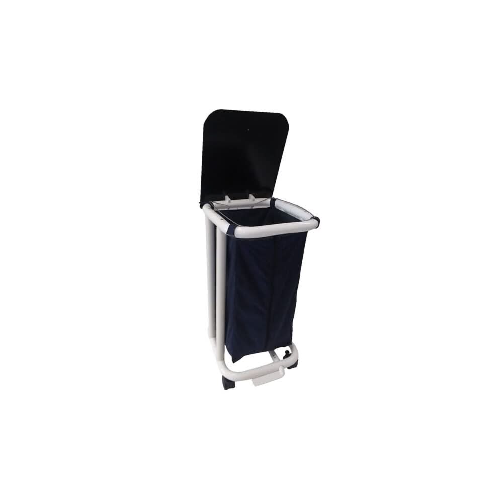 Mor-Medical Deluxe New Era Patented Large Single Hamper with Zipper Opening Bag and Foot Pedal (42 gallon cap. frame, 35 gallon cap. Interior liner bag)