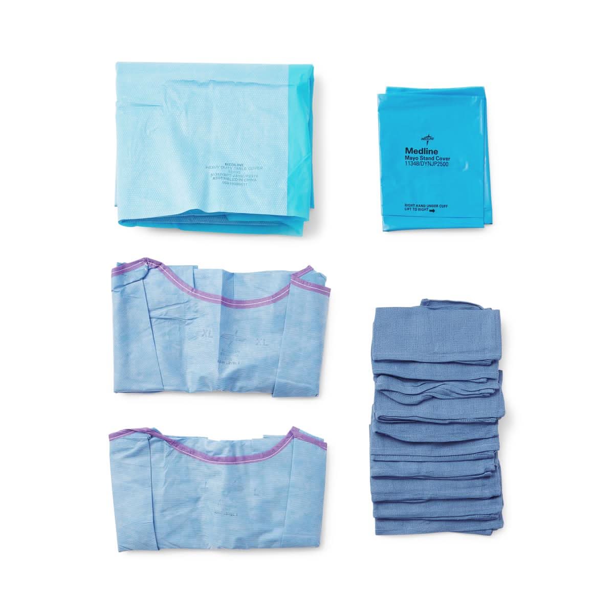 Medline Aurora Surgical Set-Up Pack with Drapes and Gowns
