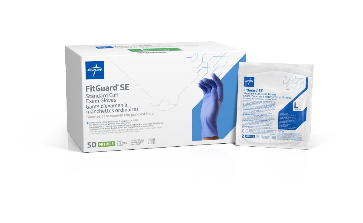 Medline FitGuard SE Standard Cuff Nitrile Exam Glove Pairs