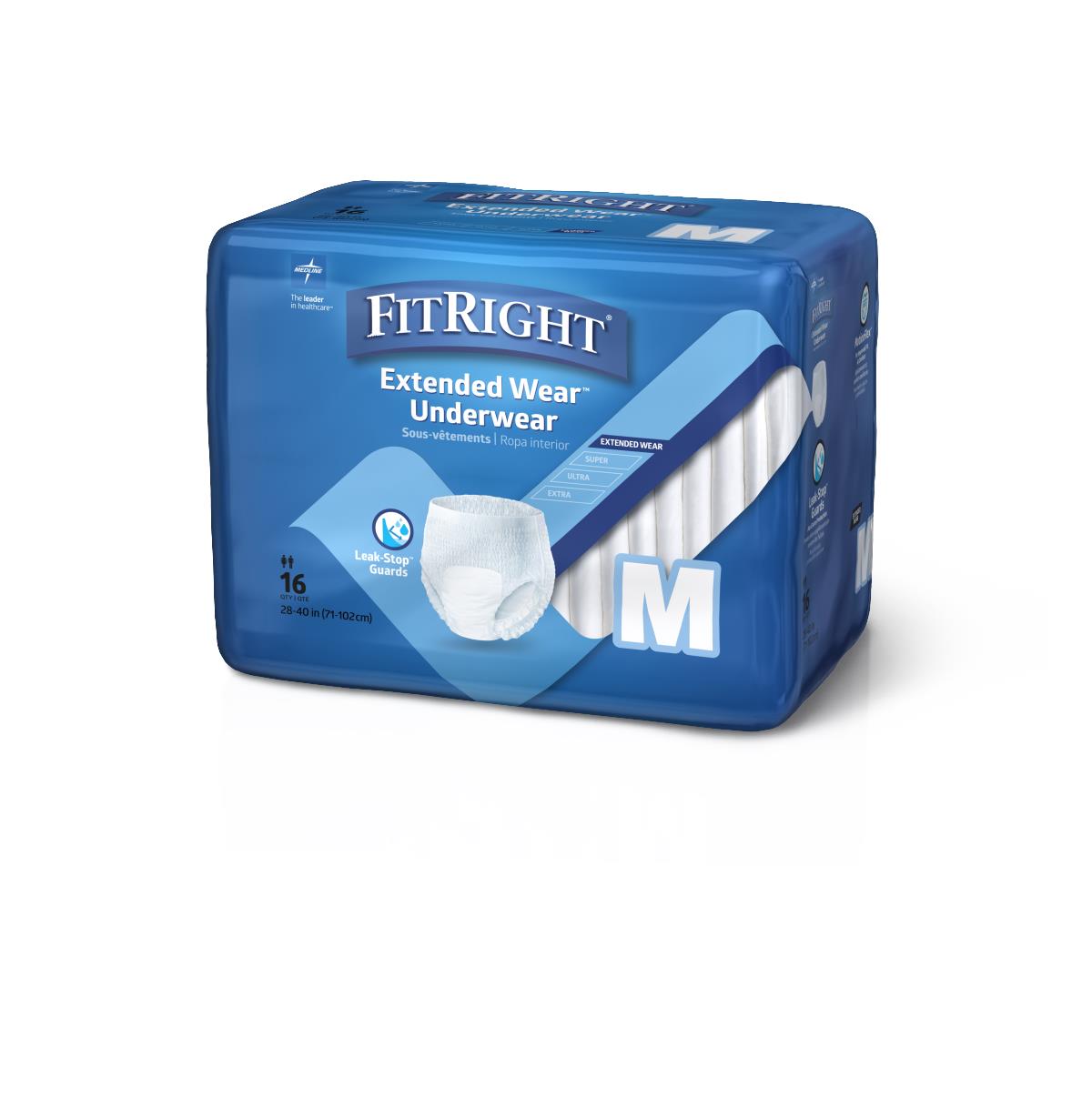 Medline FitRight Extended Wear Overnight Protective Underwear