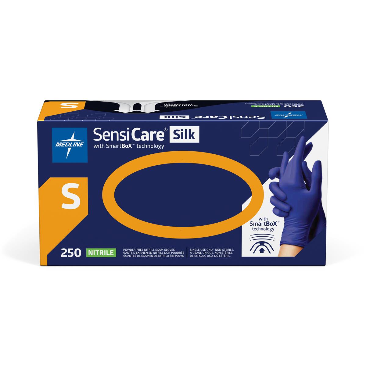 Medline SensiCare Silk Nitrile Exam Gloves with SmartBoX Design