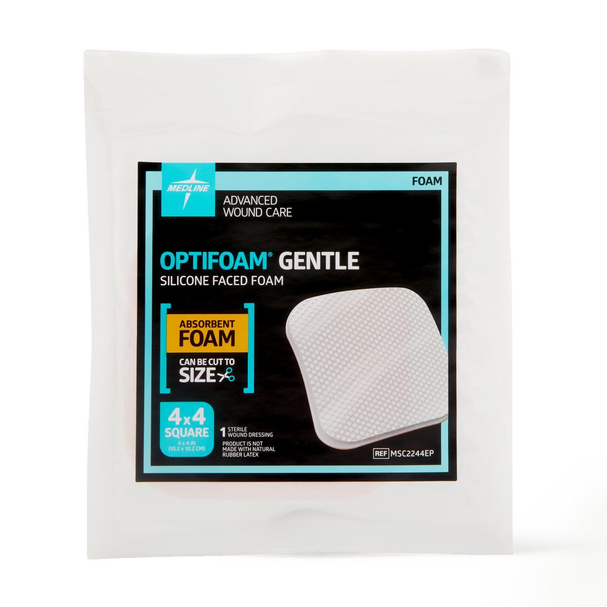 Medline Optifoam Gentle Non-Bordered Silicone-Faced Foam Wound Dressings