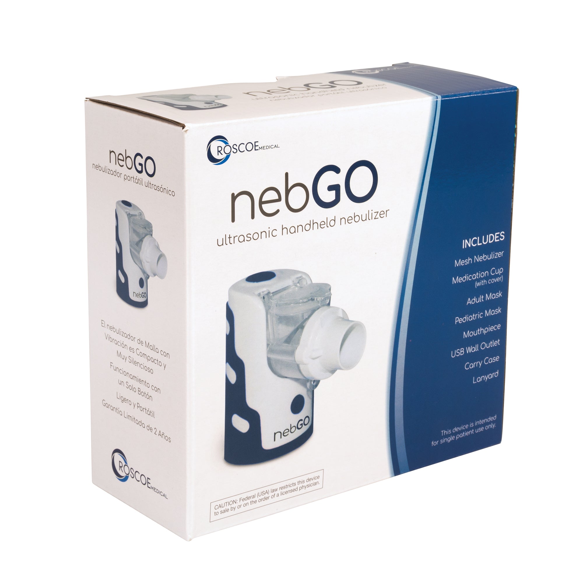 Compass Health Roscoe nebGO Handheld Mesh Nebulizer with Carrying Tote