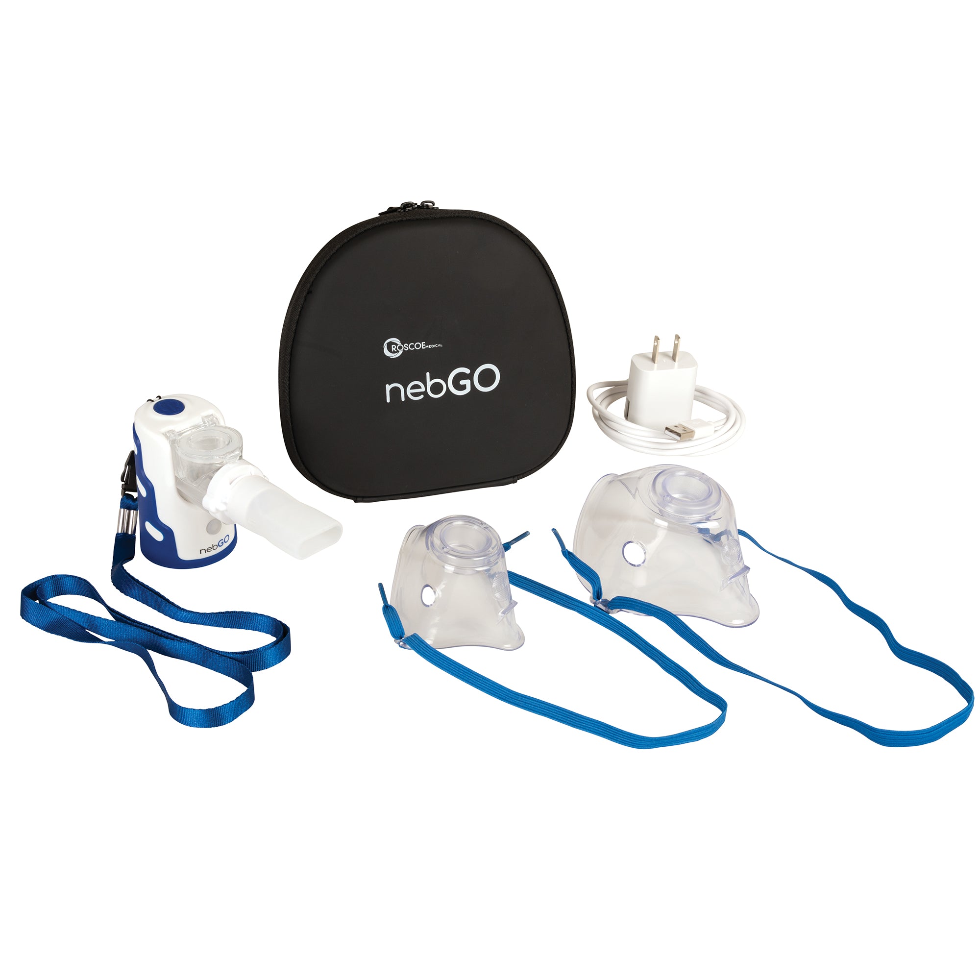 Compass Health Roscoe nebGO Handheld Mesh Nebulizer with Carrying Tote
