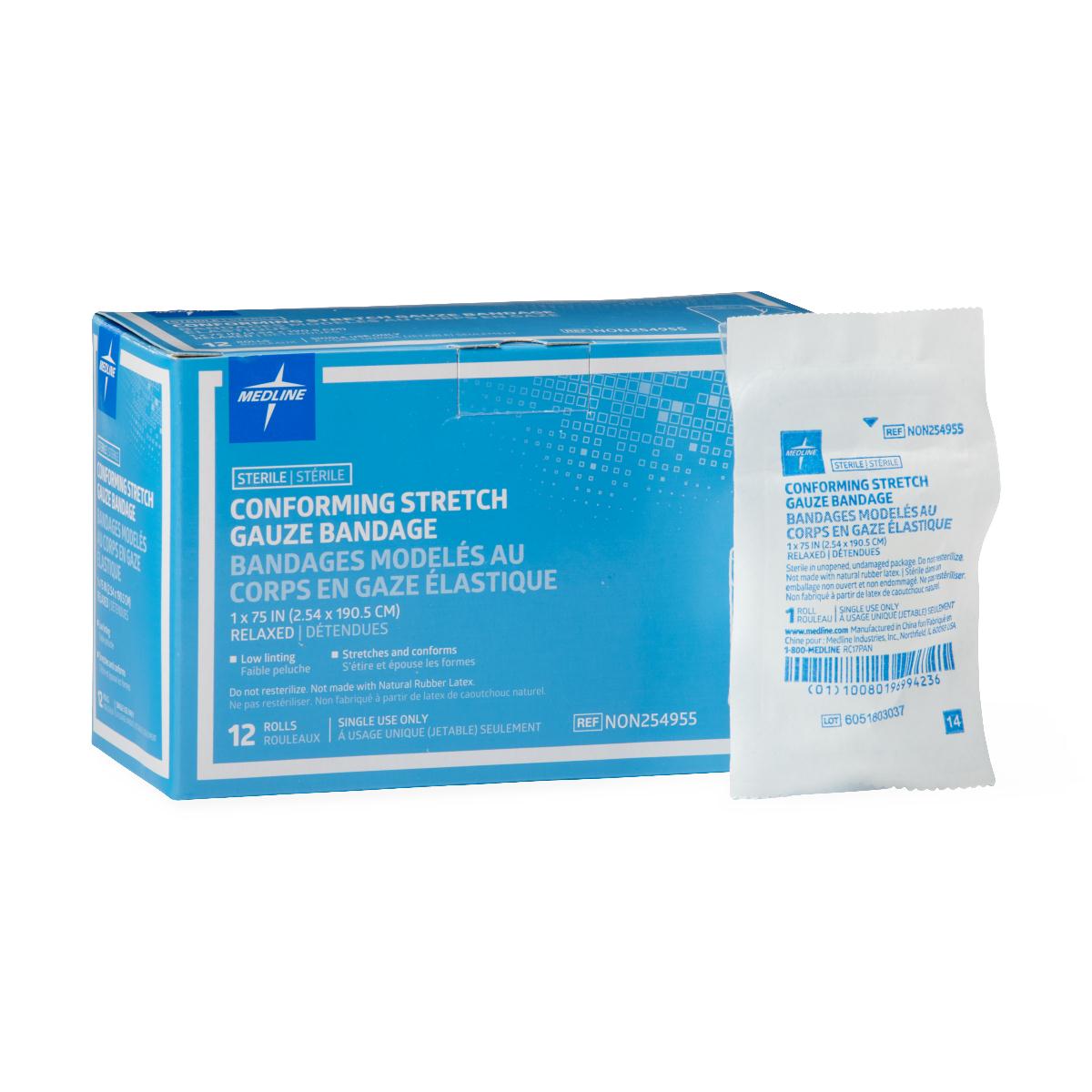 Medline Sterile Conforming Stretch Gauze Bandages
