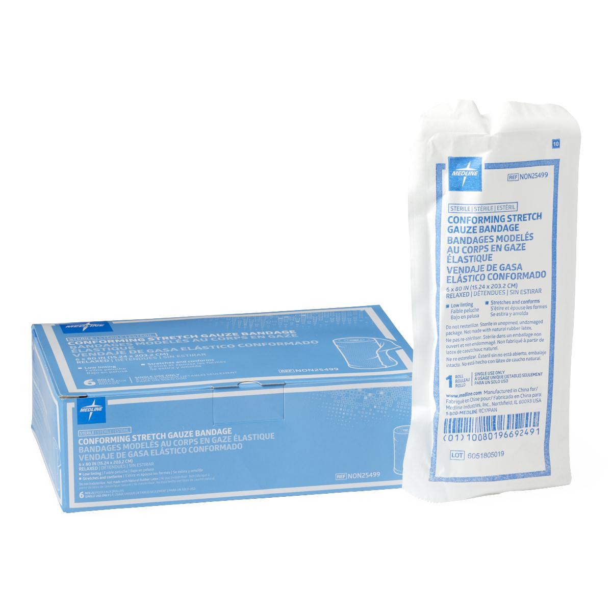 Medline Sterile Conforming Stretch Gauze Bandages