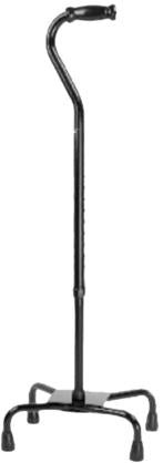 Compass Health ProBasics Quad Cane, Large Base (Black), 300 lb Weight Capacity
