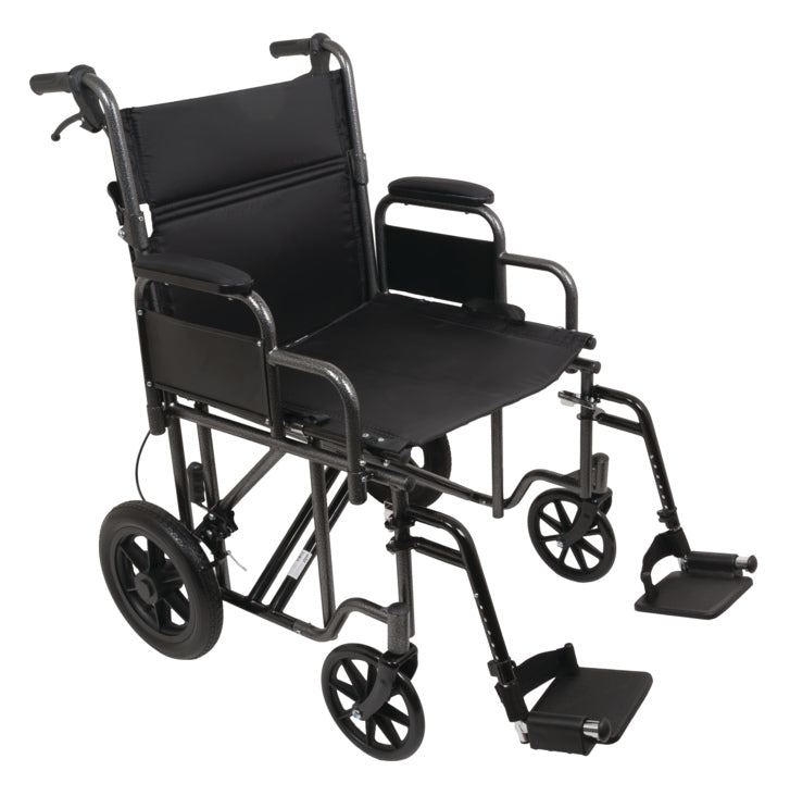 Compass Health ProBasics Bariatric Steel Transport Chair (Silver Vein)