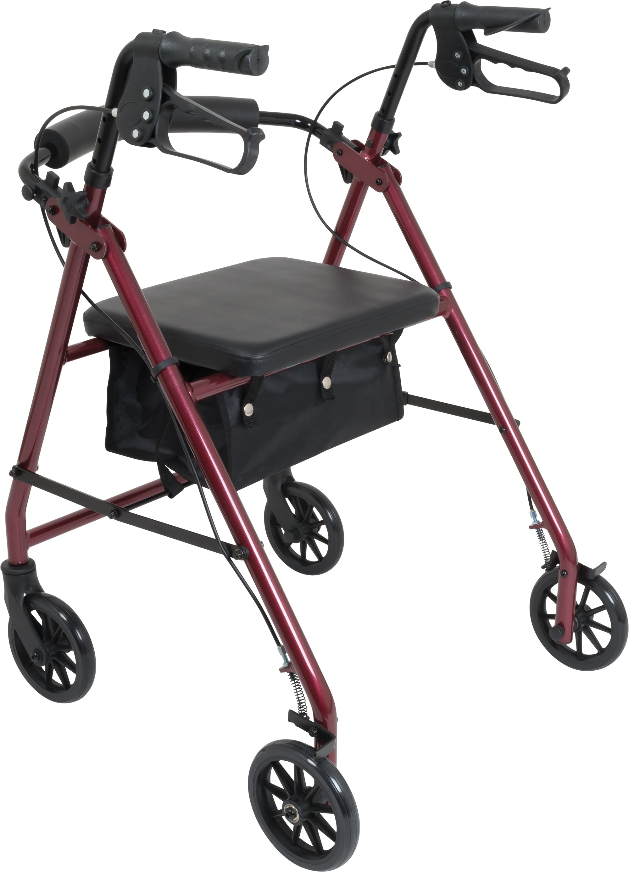 Compass Health ProBasics Aluminum Rollator with 6-inch Wheels, Burgundy