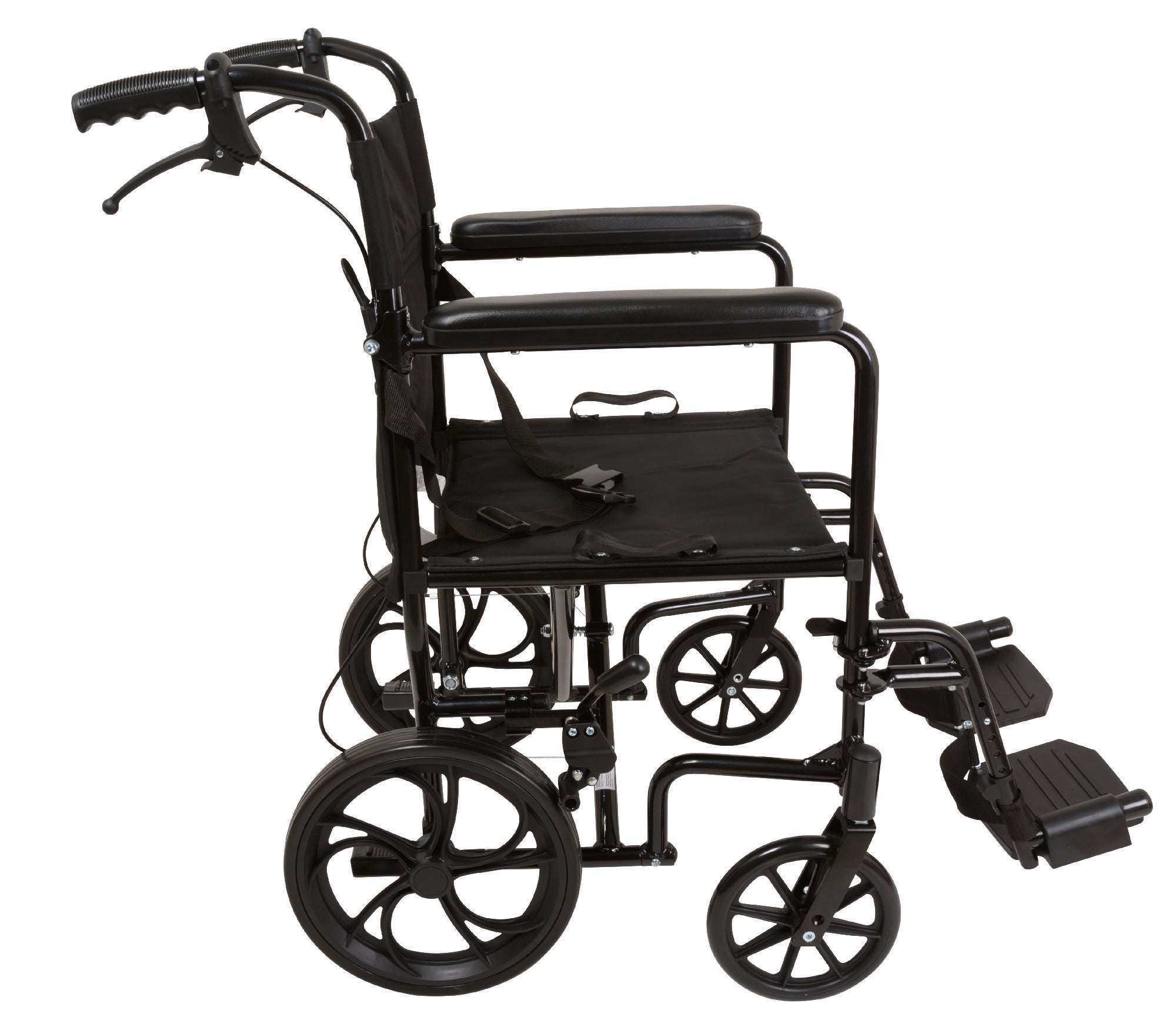 Compass Health ProBasics Aluminum Transport Chair with 12-Inch Wheels, 300 lb Weight Capacity, 1/cs