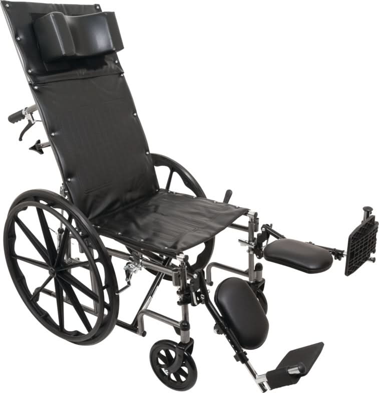 Compass Health ProBasics Reclining Wheelchair, 18" x 17", Removable Desk Arms &