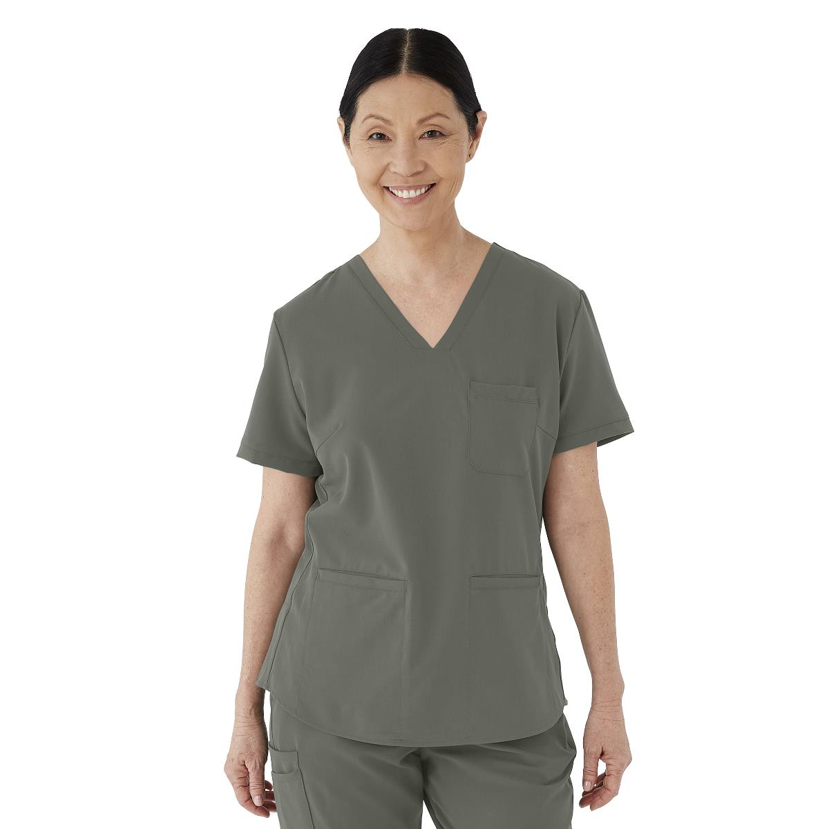 Medline Lexington AVE Women's 3-Pocket Scrub Tops (Style 4802) - Wine