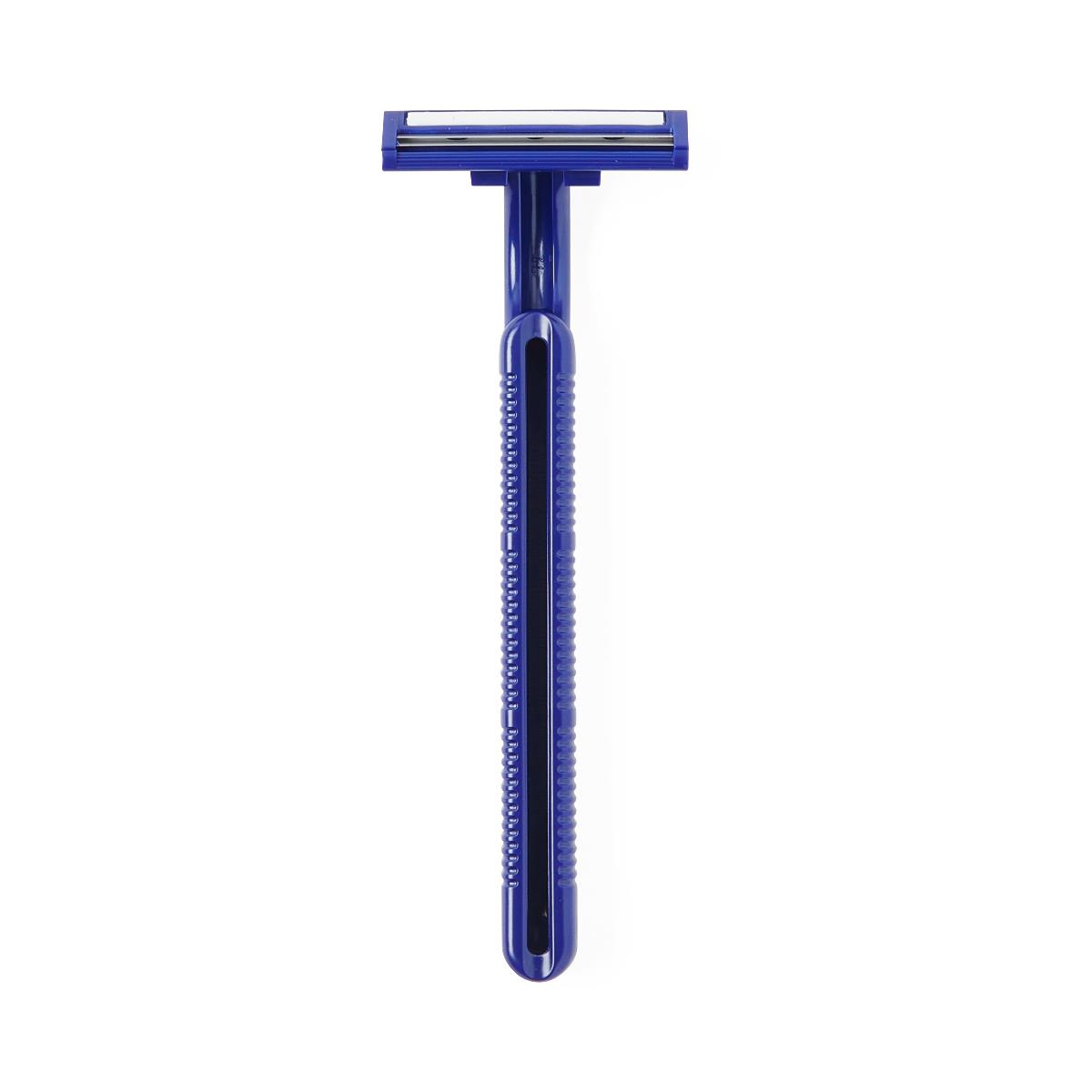 Medline Twin-Blade Disposable Facial Razors with Lubrication Strip
