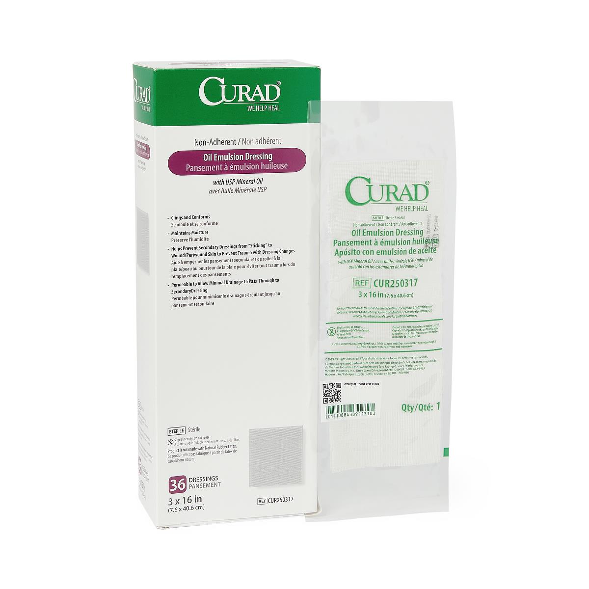 Medline CURAD Nonadherent Sterile Oil Emulsion Dressings