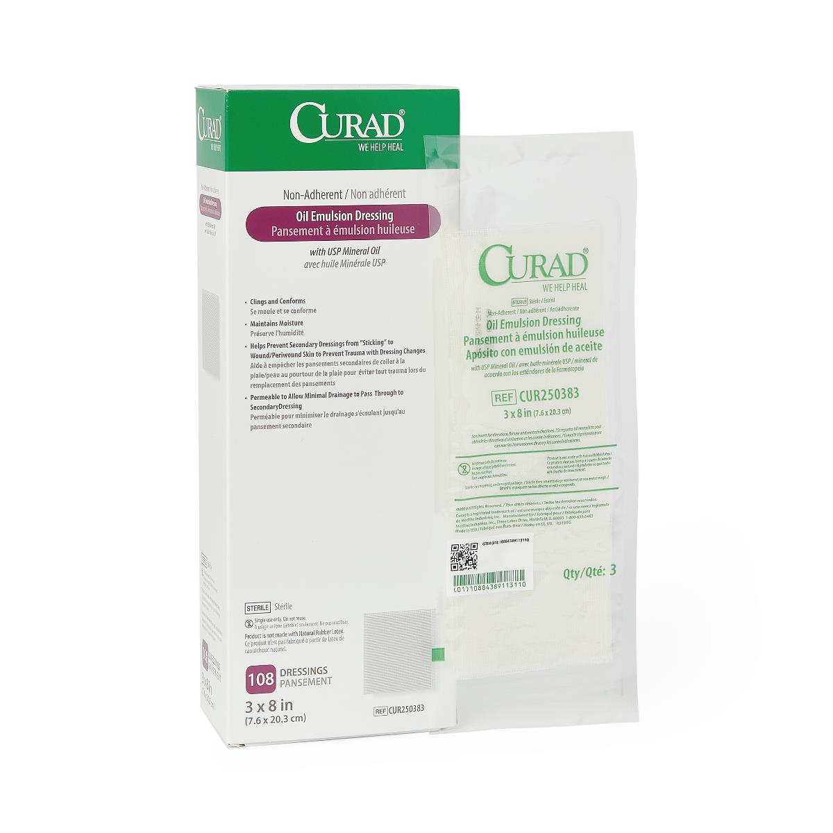Medline CURAD Nonadherent Sterile Oil Emulsion Dressings