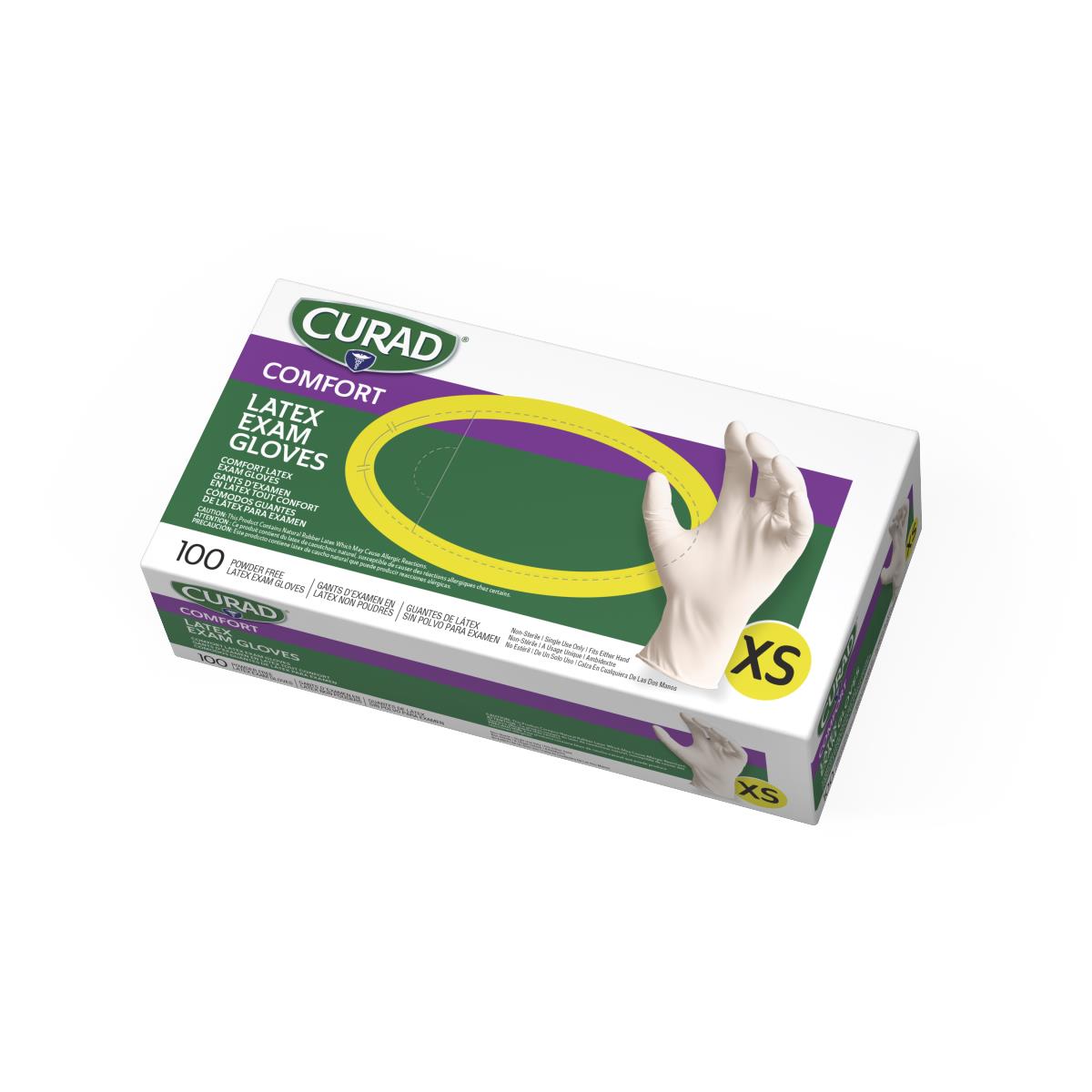 Medline CURAD Powder-Free Textured Latex Exam Gloves