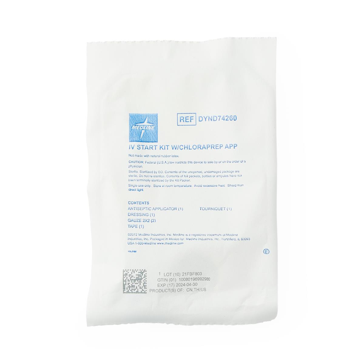 Medline IV Start Kits with ChloraPrep Skin Prep