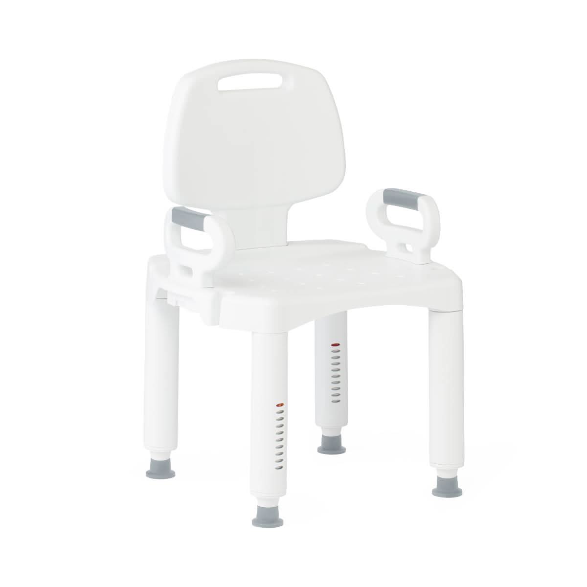 Medline Premium Plastic Shower Chair with Back and Arms