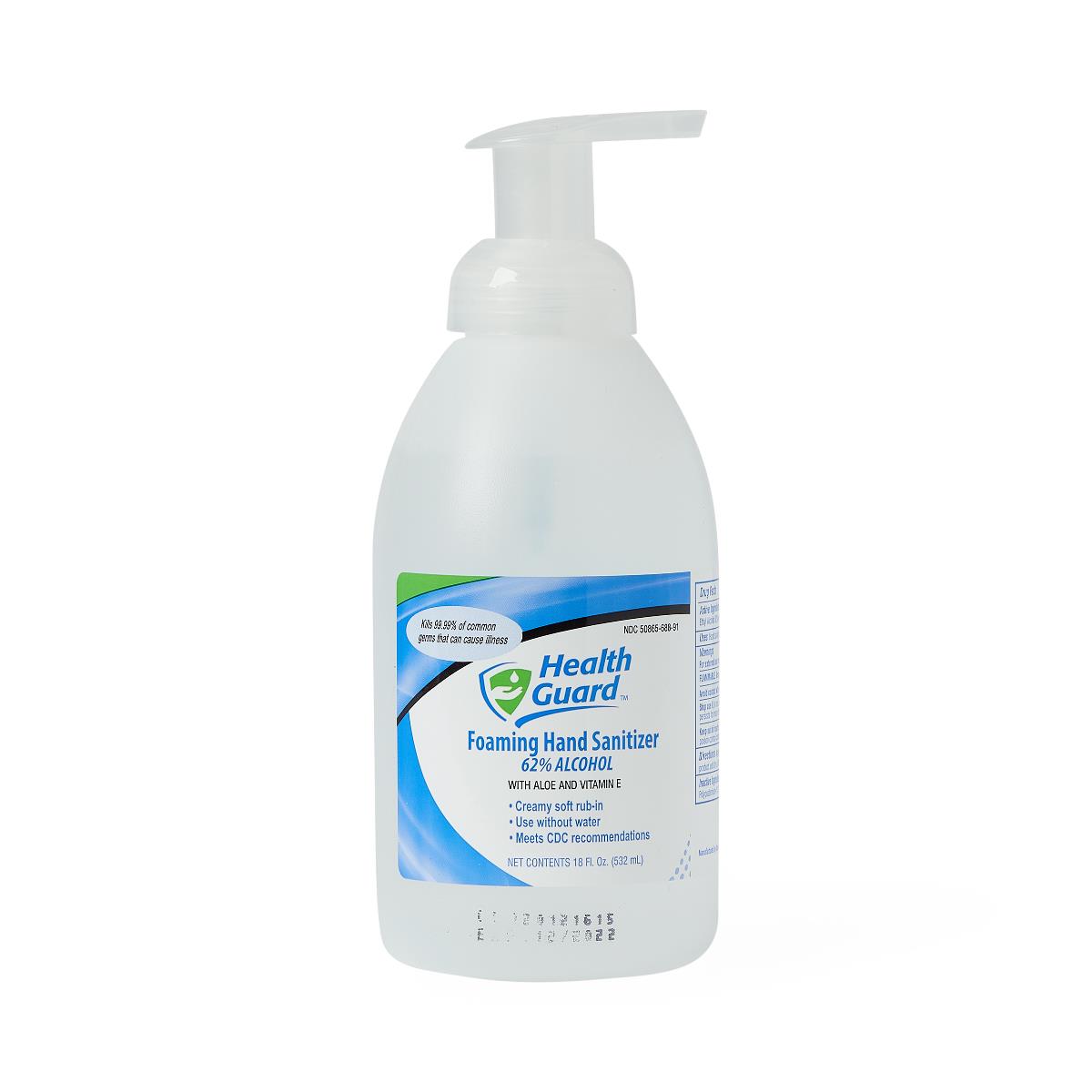 Medline HealthGuard 62% v/v Ethyl Alcohol Foaming Liquid Hand Sanitizers