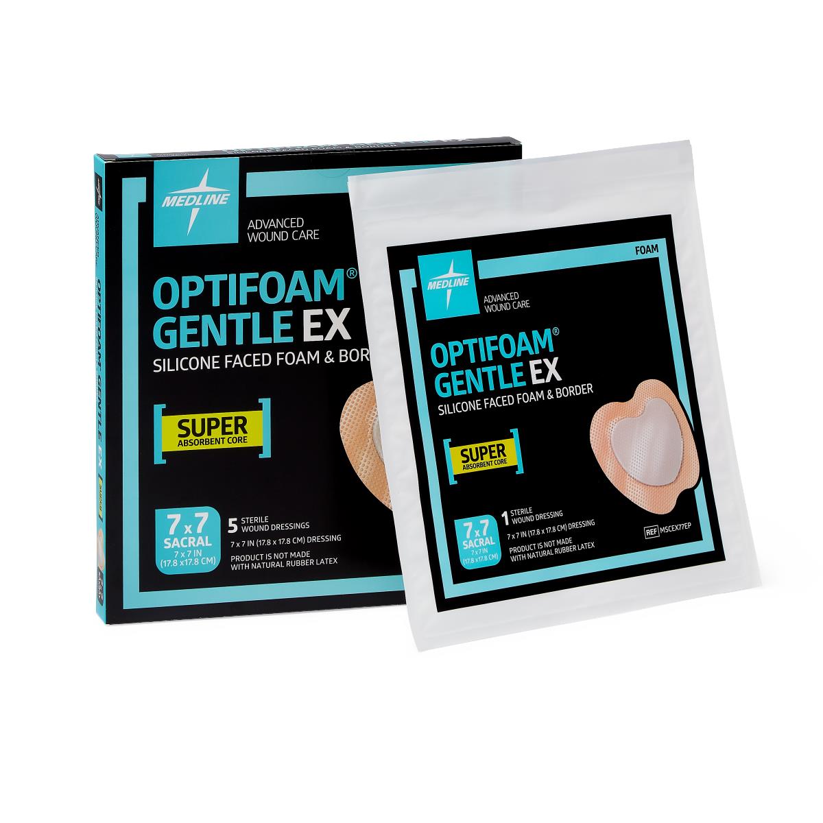 Medline Optifoam Gentle EX Silicone-Faced Foam Wound Dressings