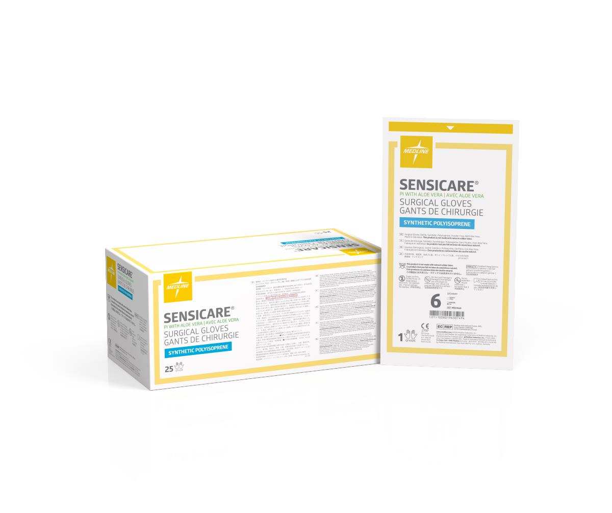 Medline SensiCare PI with Aloe Surgical Gloves