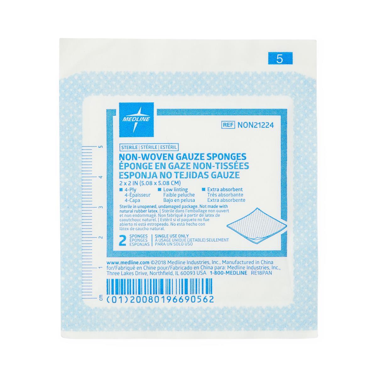 Medline Standard Sterile Nonwoven Gauze Sponges