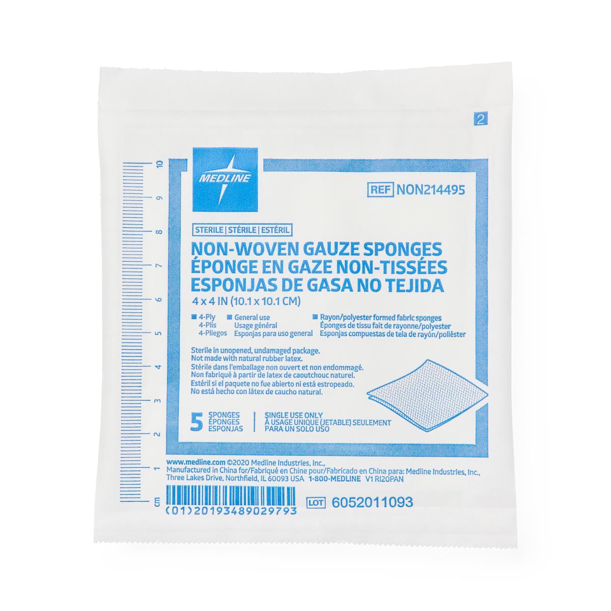 Medline Standard Sterile Nonwoven Gauze Sponges