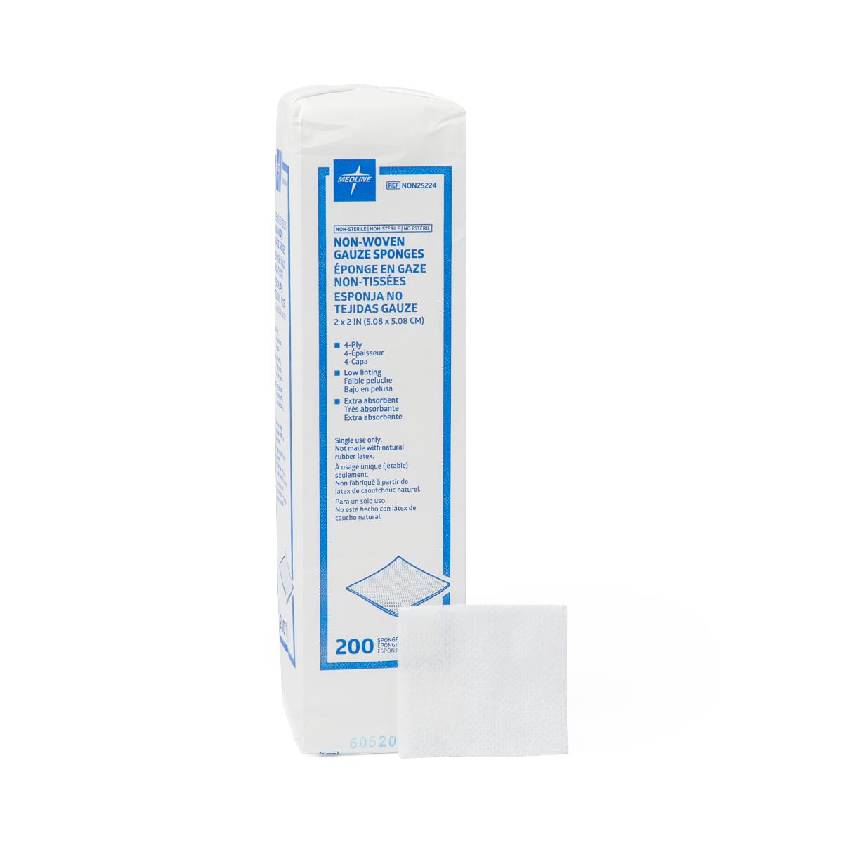 Medline Standard Nonsterile Nonwoven Gauze Sponges