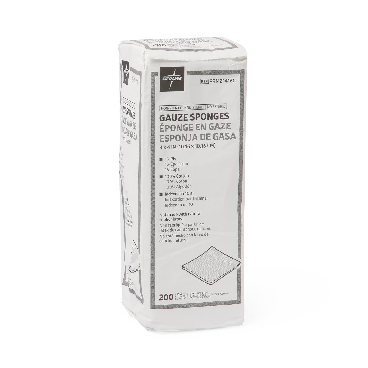Medline Nonsterile 100% Cotton Woven Gauze Sponges