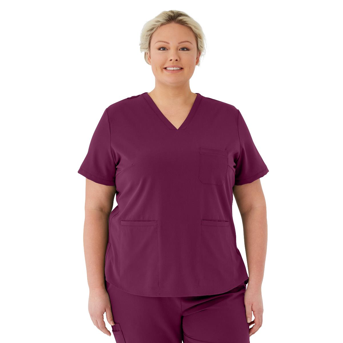 Medline Lexington AVE Women's 3-Pocket Scrub Tops (Style 4802) - Wine