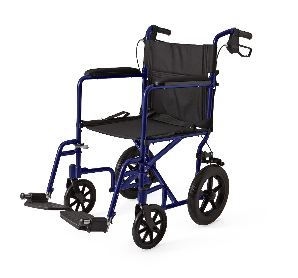 Medline Basic Aluminum Transport Chair with 12" Wheels