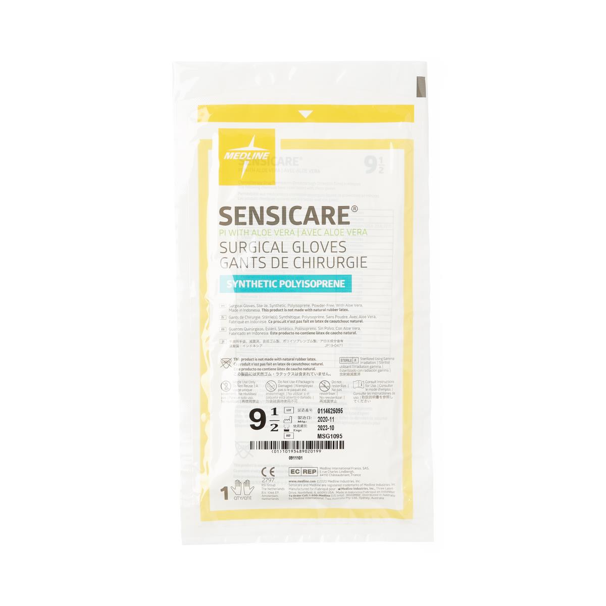 Medline SensiCare PI with Aloe Surgical Gloves