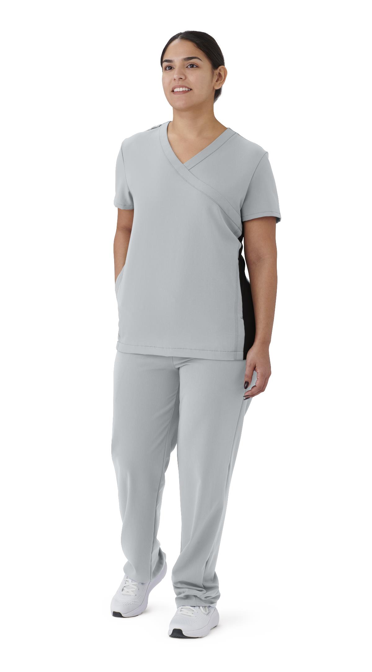Medline Staten AVE Women's Yoga-Style Scrub Tops with Zipper Pockets (Style 4865)