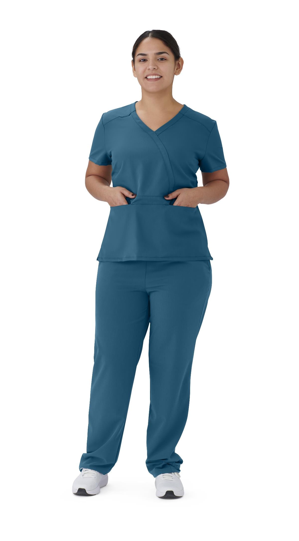 Medline Brooklyn AVE Women's Mock Wrap 2-Pocket Scrub Tops (Style 48787)